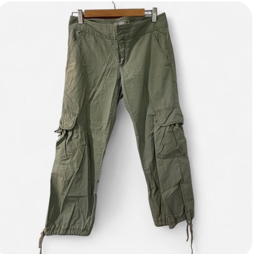 Old Navy Y2K Low Rise Hip Hugger Baggy Adjustable Cargo Pants In Army Green - Picture 4 of 11
